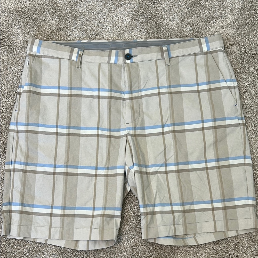Men's Tommy Bahama Plaid Shorts - Tan and Blue